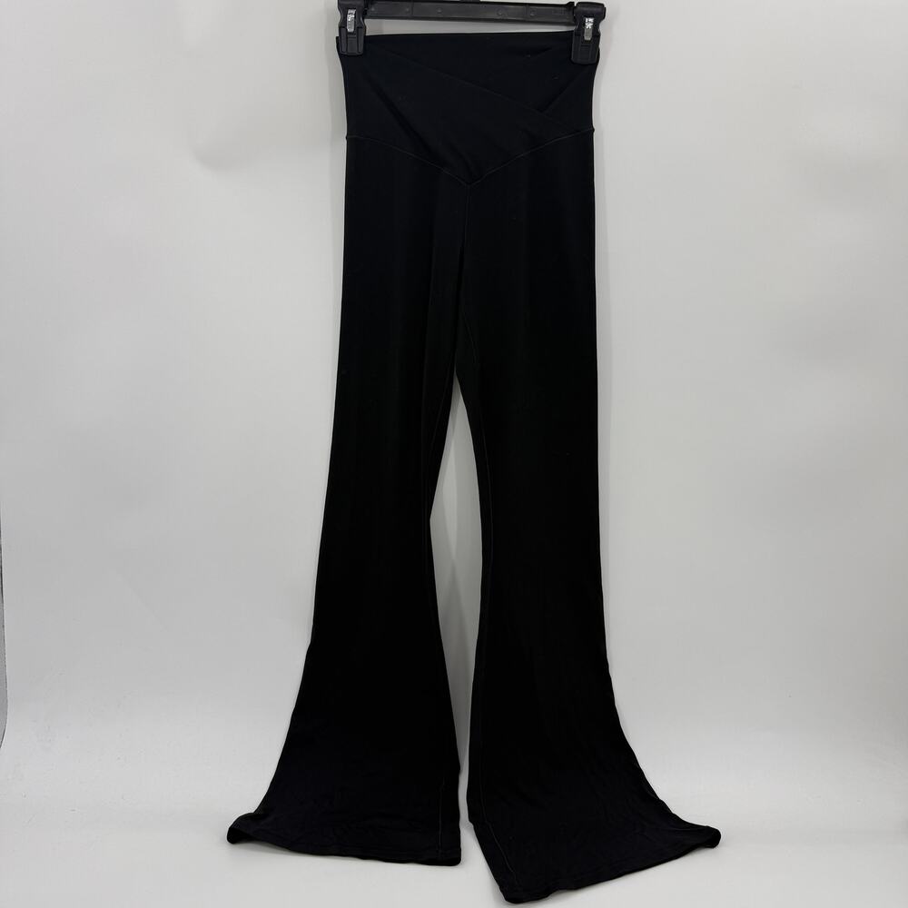 OFFLINE by AERIE High Waist Cross Front Flare Leggings Size M Black Loungewear